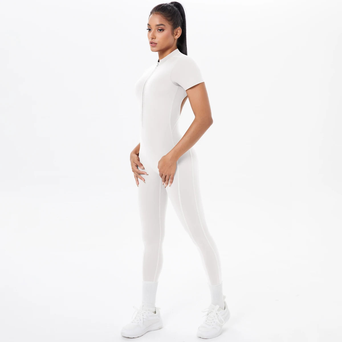 Short Sleeved Fitness Jumpsuit for Woman