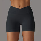 Crossover Waist Women Sport Shorts
