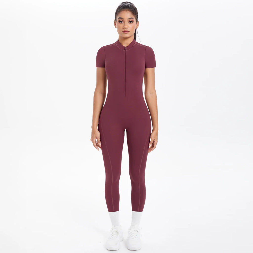 Short Sleeved Fitness Jumpsuit for Woman