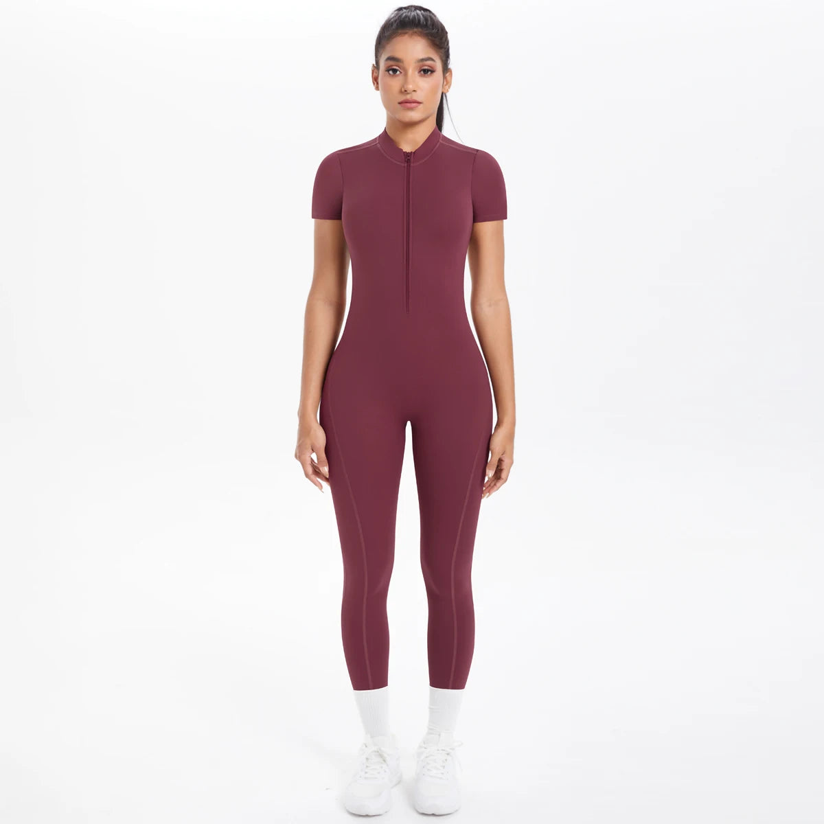 Short Sleeved Fitness Jumpsuit for Woman