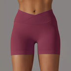 Crossover Waist Women Sport Shorts