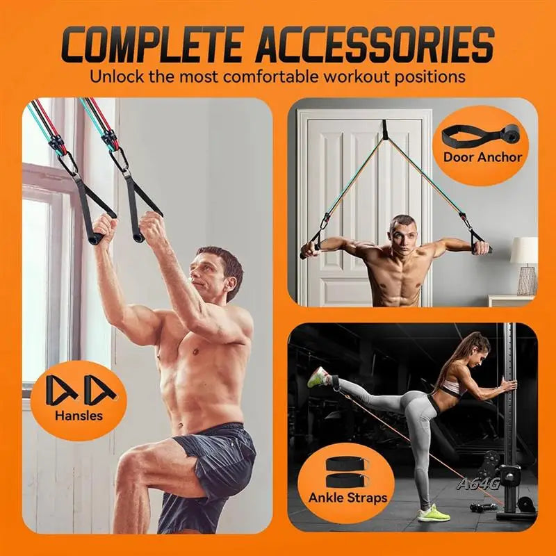 Resistance Bands With Handles, Exercise Bands Resistance Bands Set For Men And Women, Stretch Workout Bands