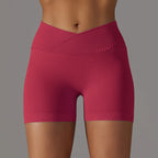 Crossover Waist Women Sport Shorts