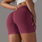 Crossover Waist Women Sport Shorts