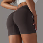 Crossover Waist Women Sport Shorts