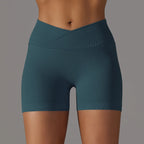 Crossover Waist Women Sport Shorts