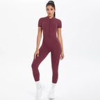 Short Sleeved Fitness Jumpsuit for Woman