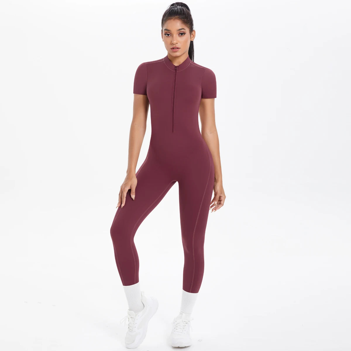 Short Sleeved Fitness Jumpsuit for Woman