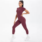 Short Sleeved Fitness Jumpsuit for Woman