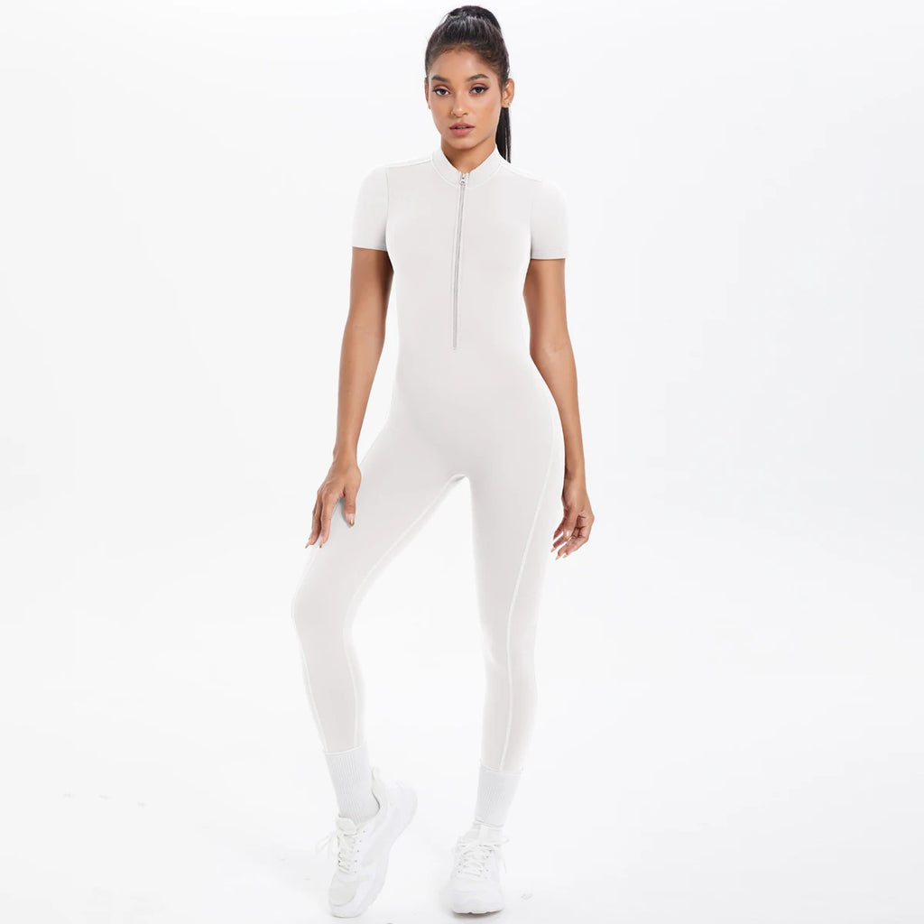 Short Sleeved Fitness Jumpsuit for Woman