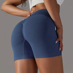 Crossover Waist Women Sport Shorts