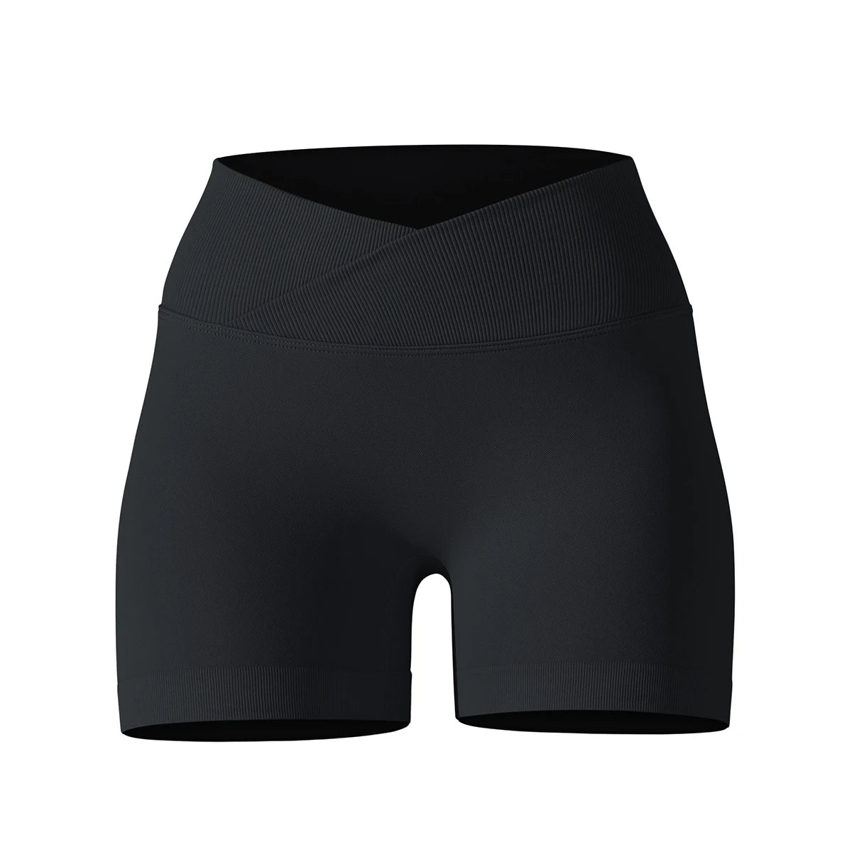 Crossover Waist Women Sport Shorts