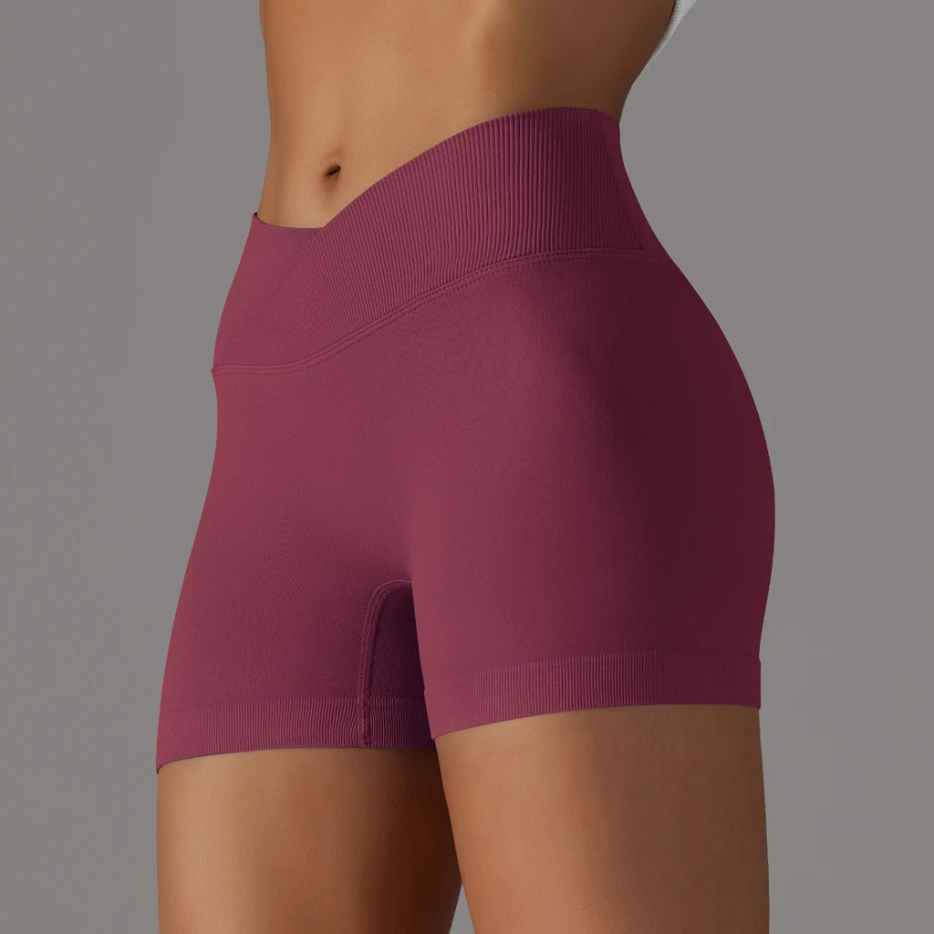 Crossover Waist Women Sport Shorts