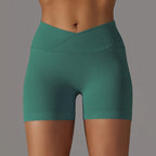 Crossover Waist Women Sport Shorts