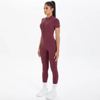 Short Sleeved Fitness Jumpsuit for Woman