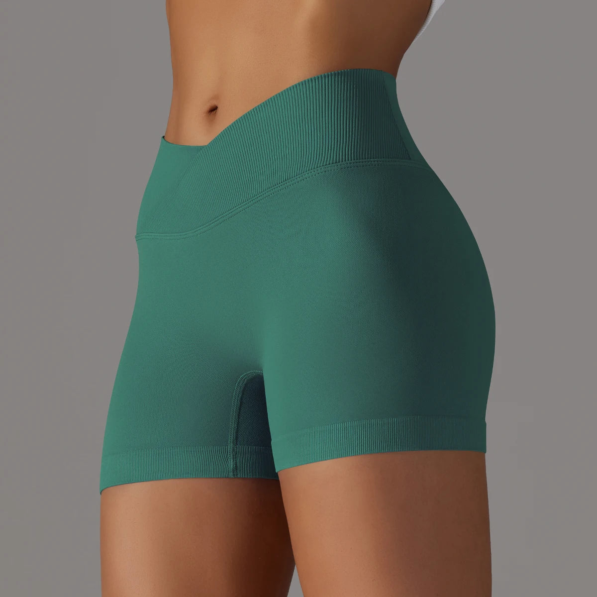 Crossover Waist Women Sport Shorts