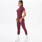 Short Sleeved Fitness Jumpsuit for Woman