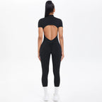 Short Sleeved Fitness Jumpsuit for Woman