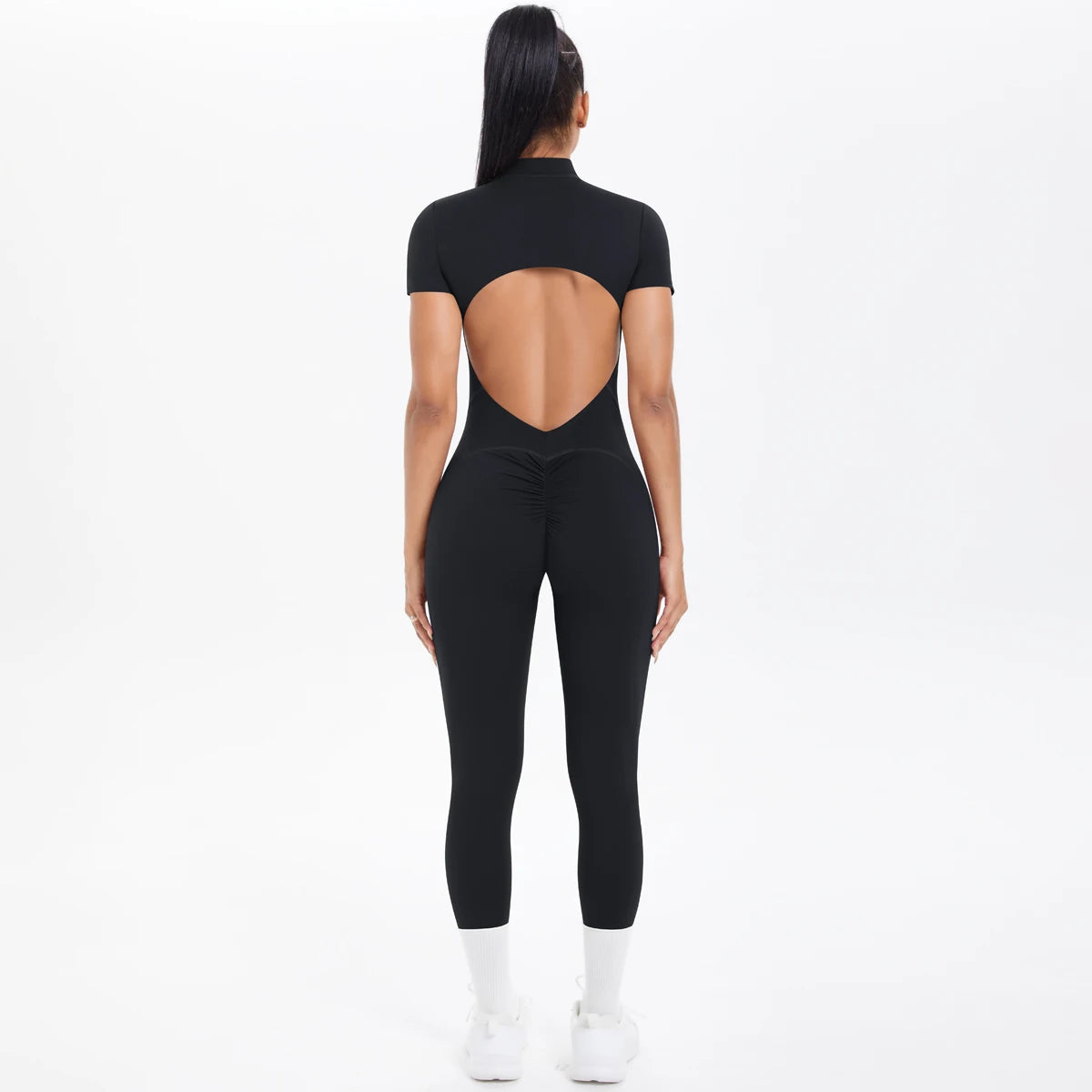 Short Sleeved Fitness Jumpsuit for Woman