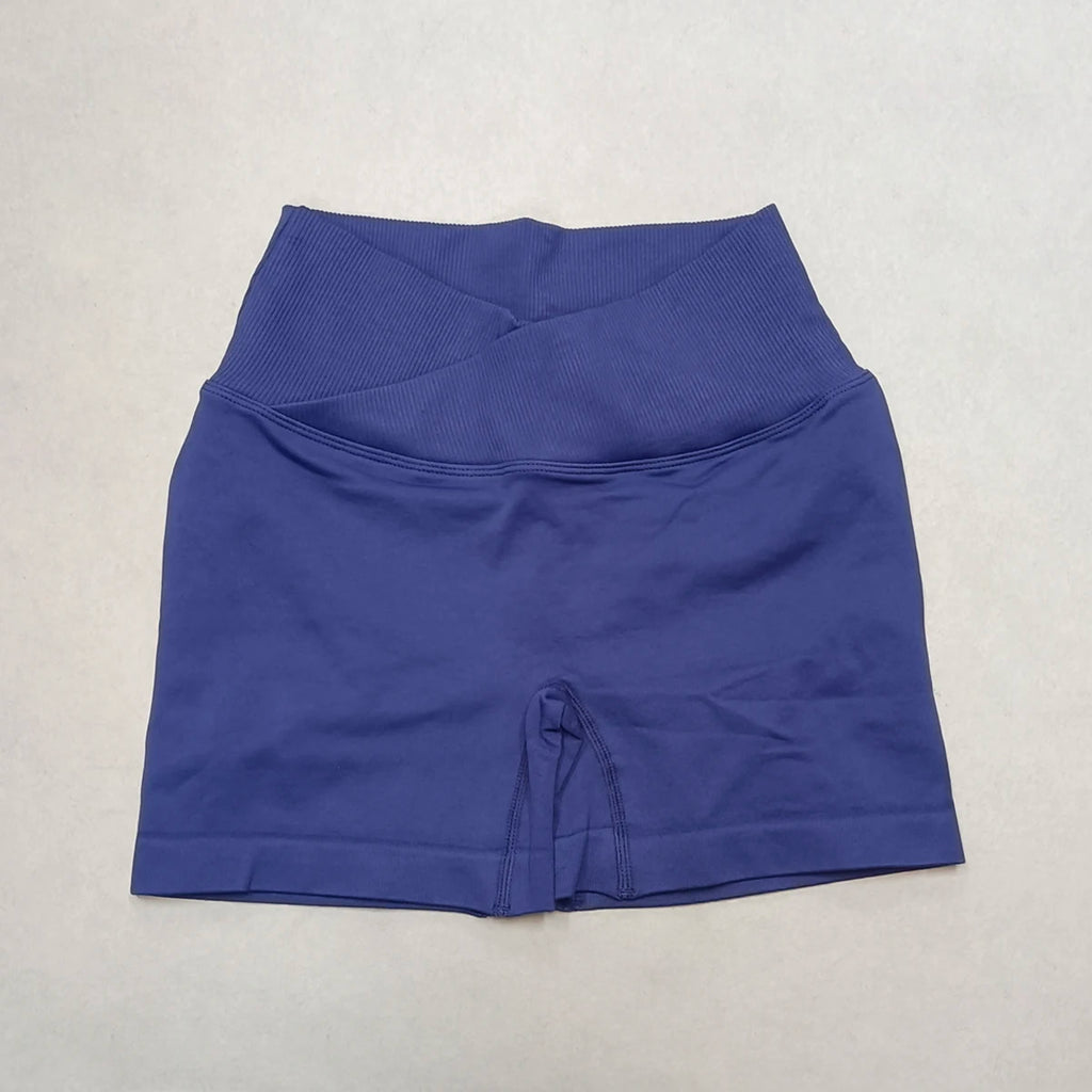 Crossover Waist Women Sport Shorts