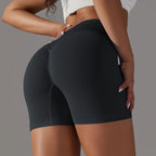 Crossover Waist Women Sport Shorts