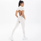 Short Sleeved Fitness Jumpsuit for Woman