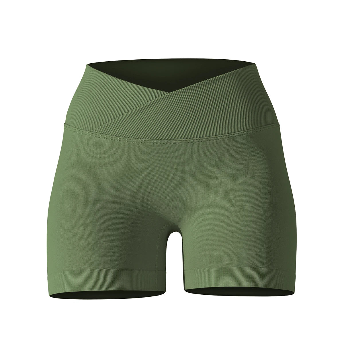 Crossover Waist Women Sport Shorts