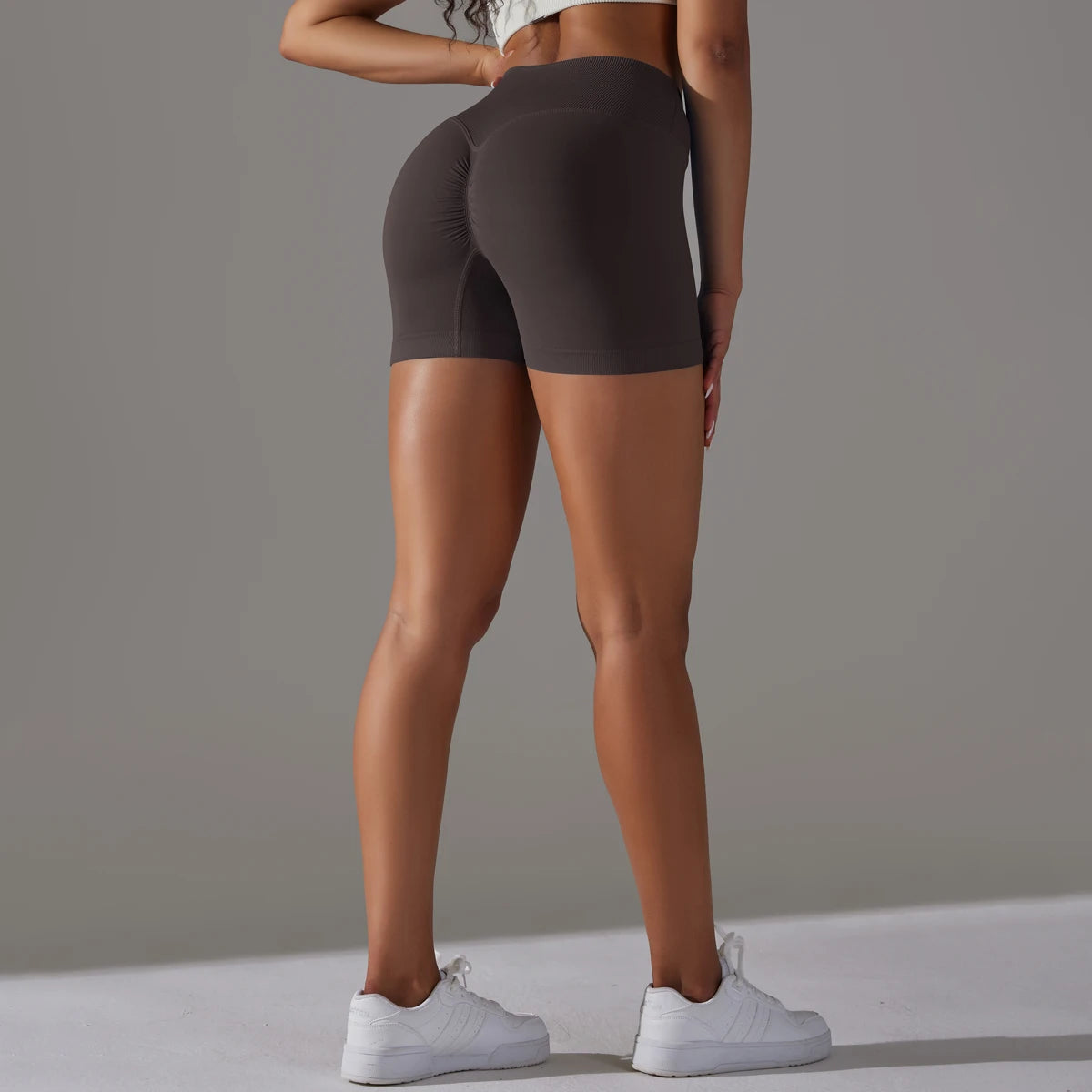 Crossover Waist Women Sport Shorts