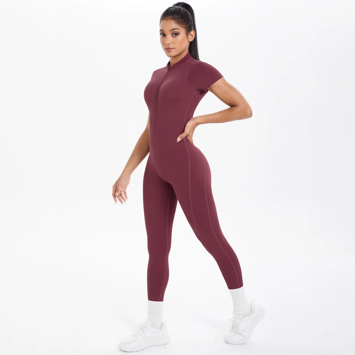 Short Sleeved Fitness Jumpsuit for Woman