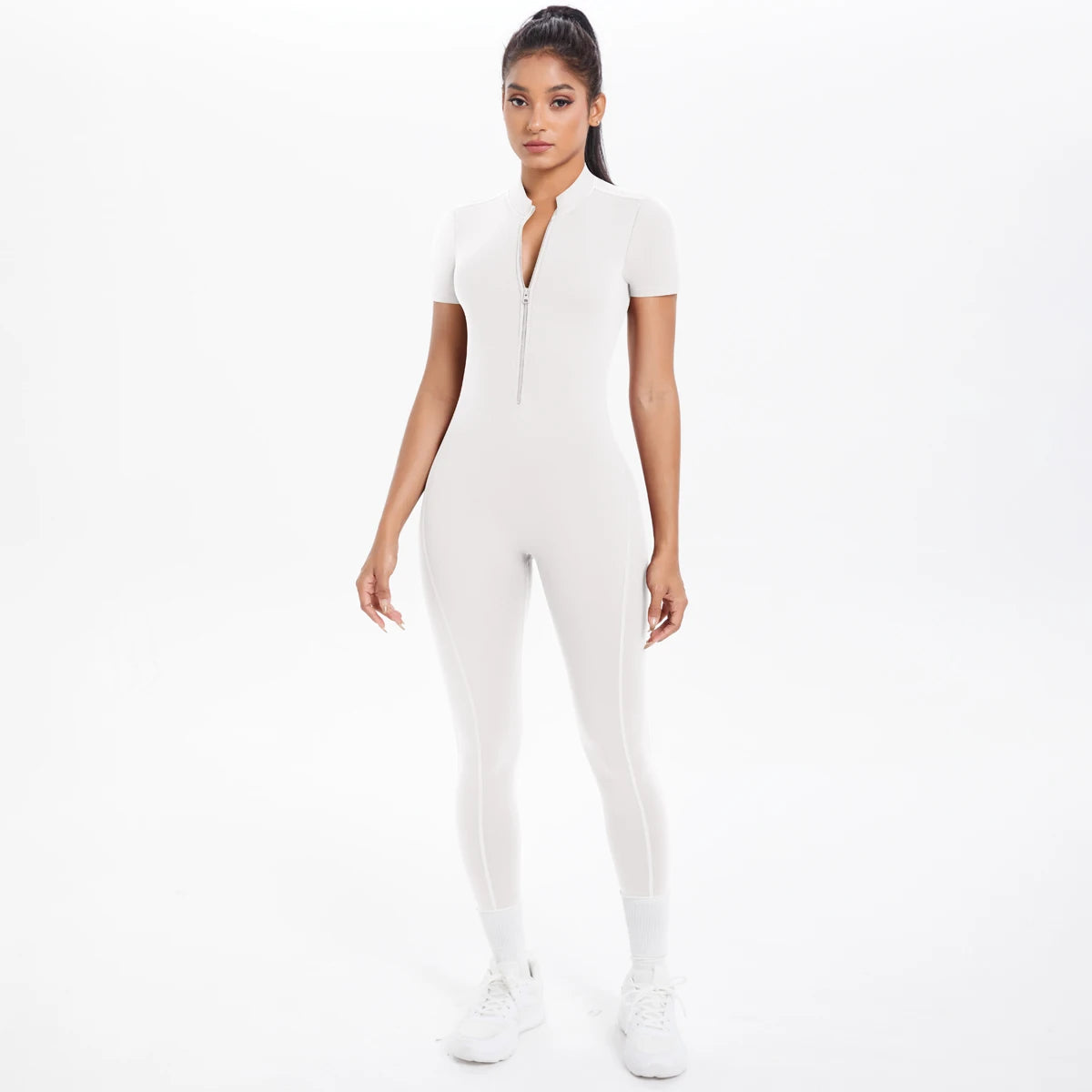 Short Sleeved Fitness Jumpsuit for Woman
