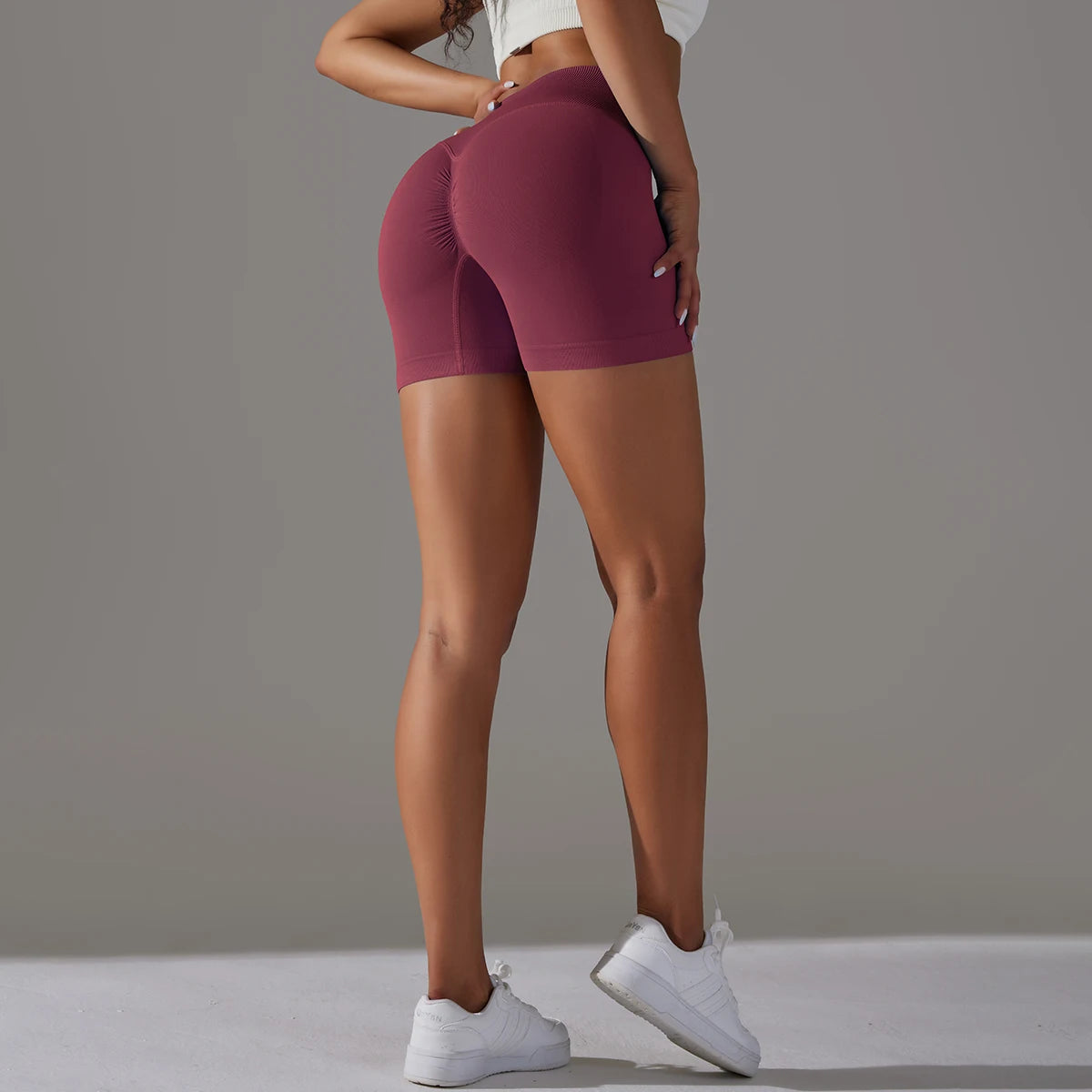 Crossover Waist Women Sport Shorts