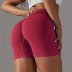 Crossover Waist Women Sport Shorts