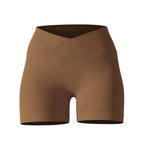 Crossover Waist Women Sport Shorts