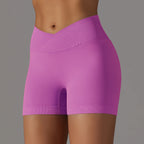 Crossover Waist Women Sport Shorts
