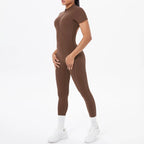 Short Sleeved Fitness Jumpsuit for Woman