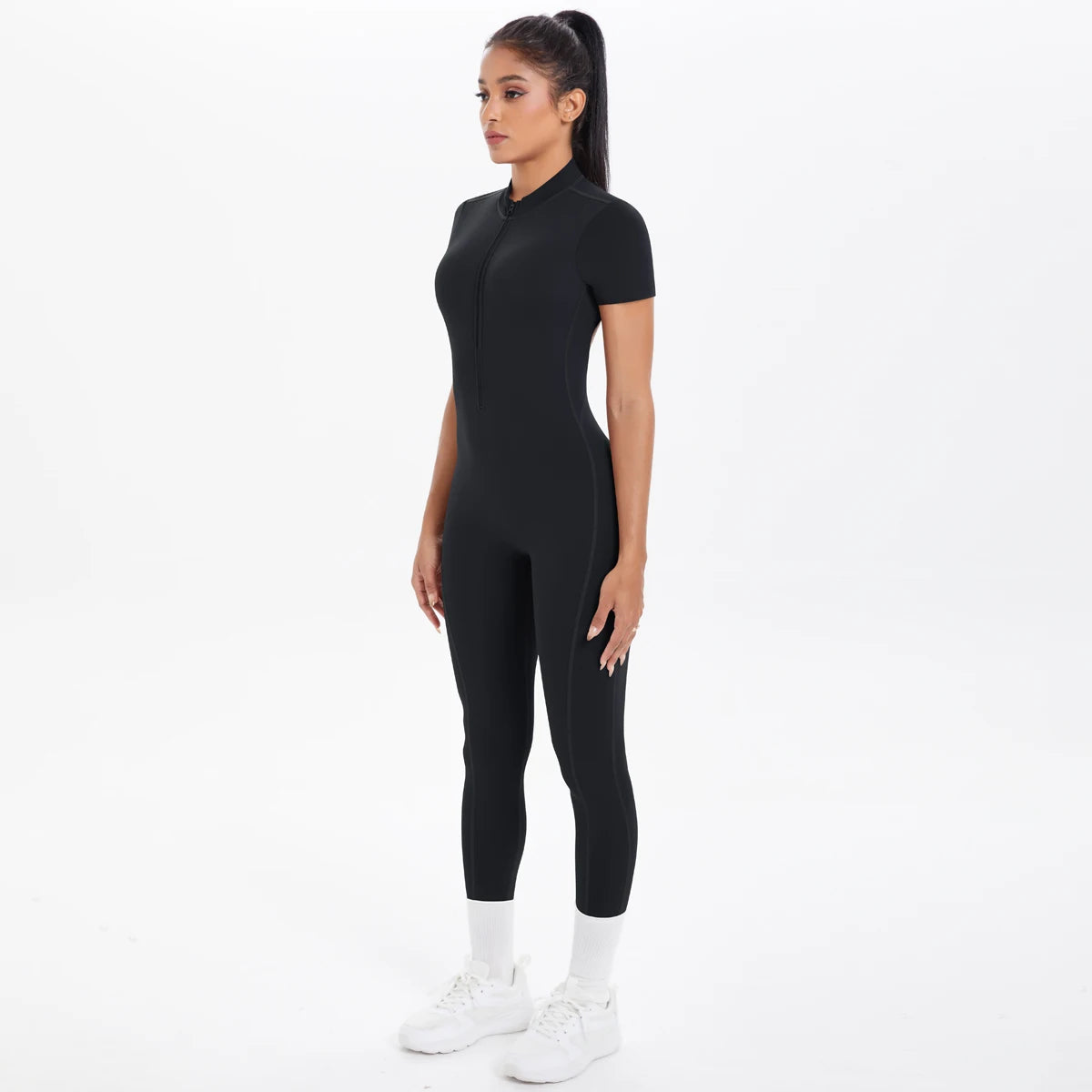 Short Sleeved Fitness Jumpsuit for Woman