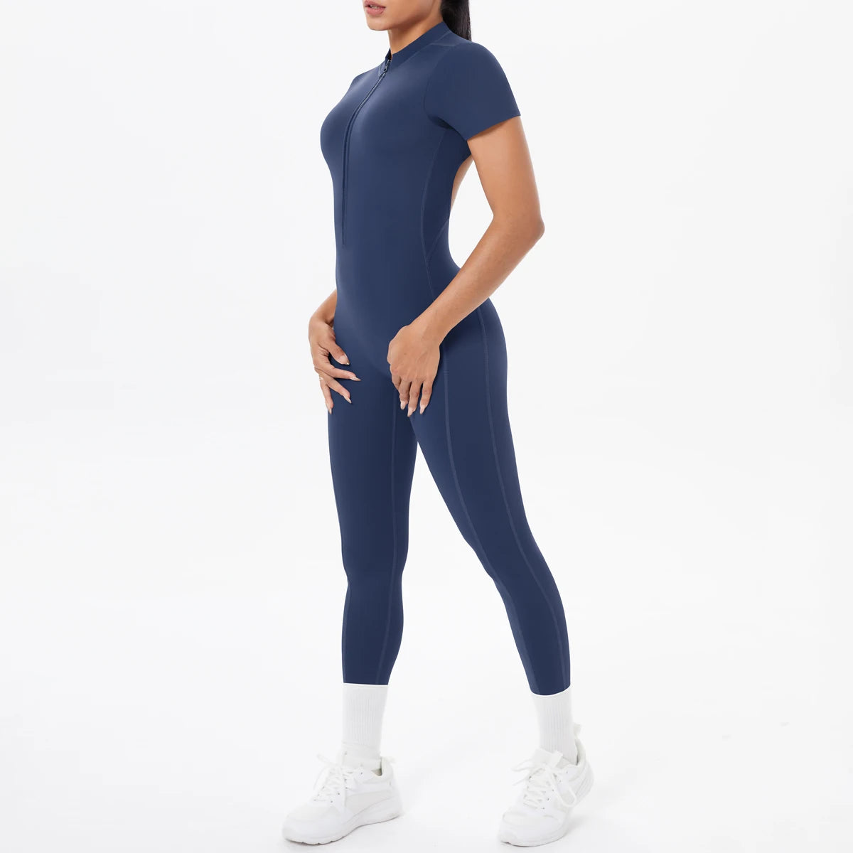 Short Sleeved Fitness Jumpsuit for Woman