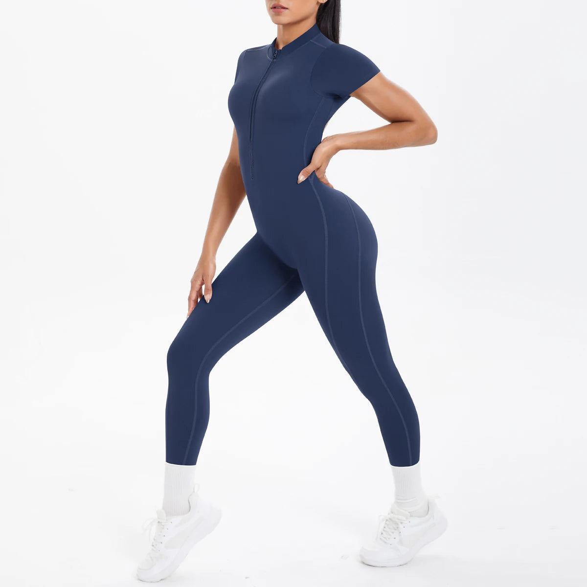 Short Sleeved Fitness Jumpsuit for Woman