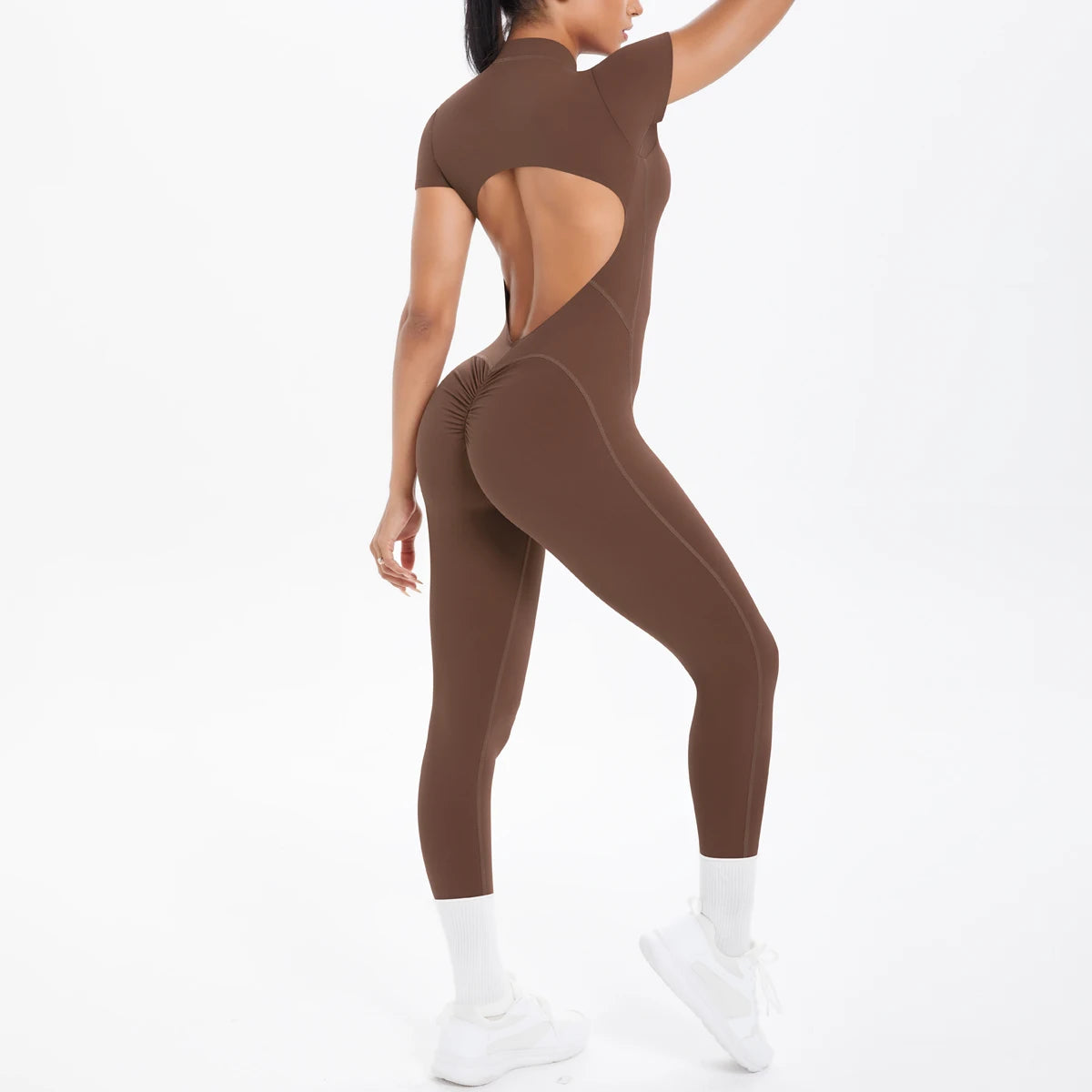 Short Sleeved Fitness Jumpsuit for Woman