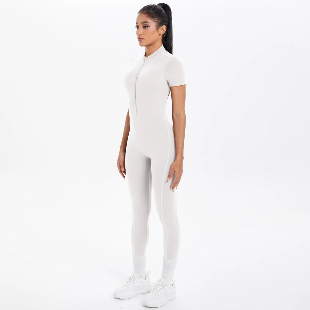 Short Sleeved Fitness Jumpsuit for Woman
