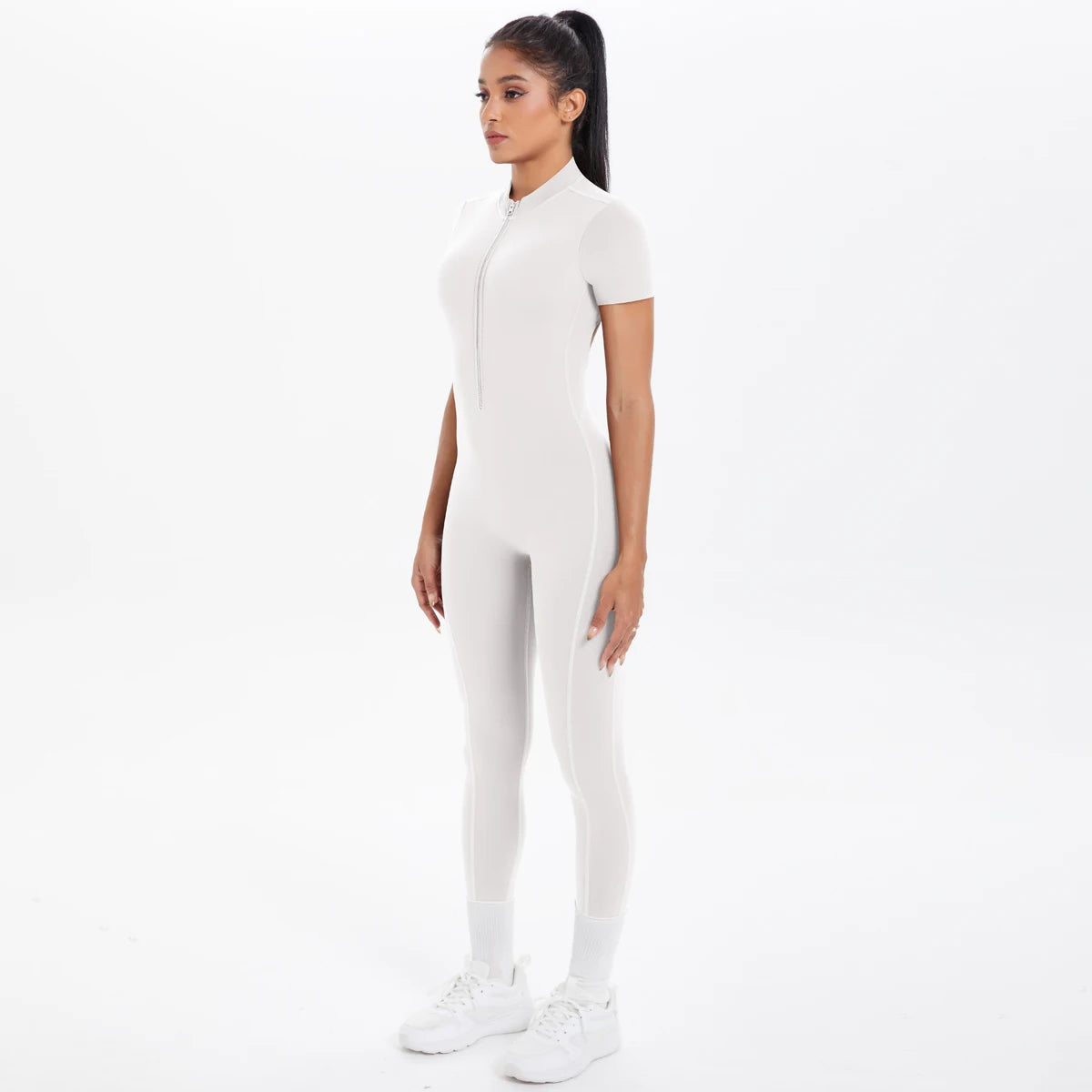 Short Sleeved Fitness Jumpsuit for Woman