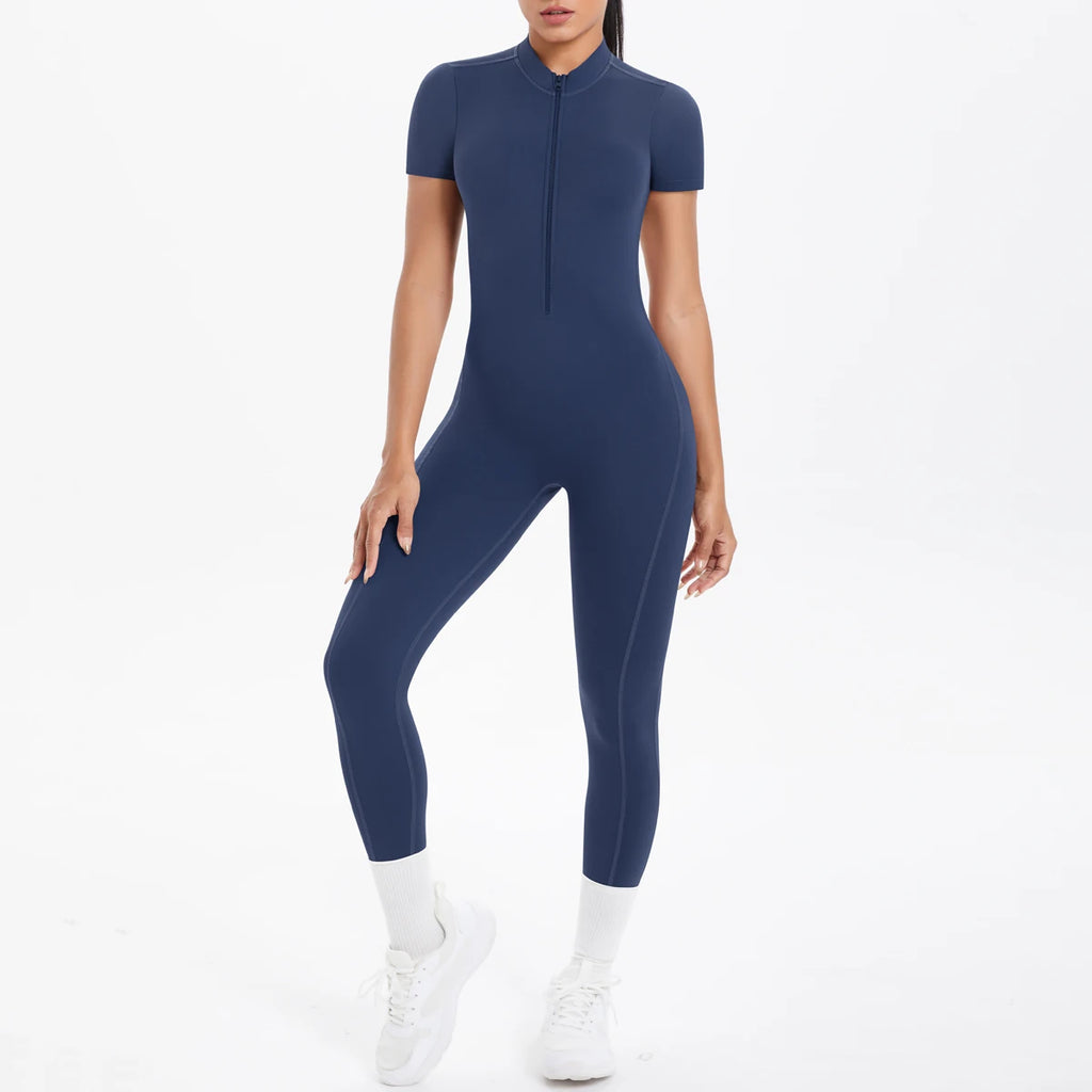 Short Sleeved Fitness Jumpsuit for Woman