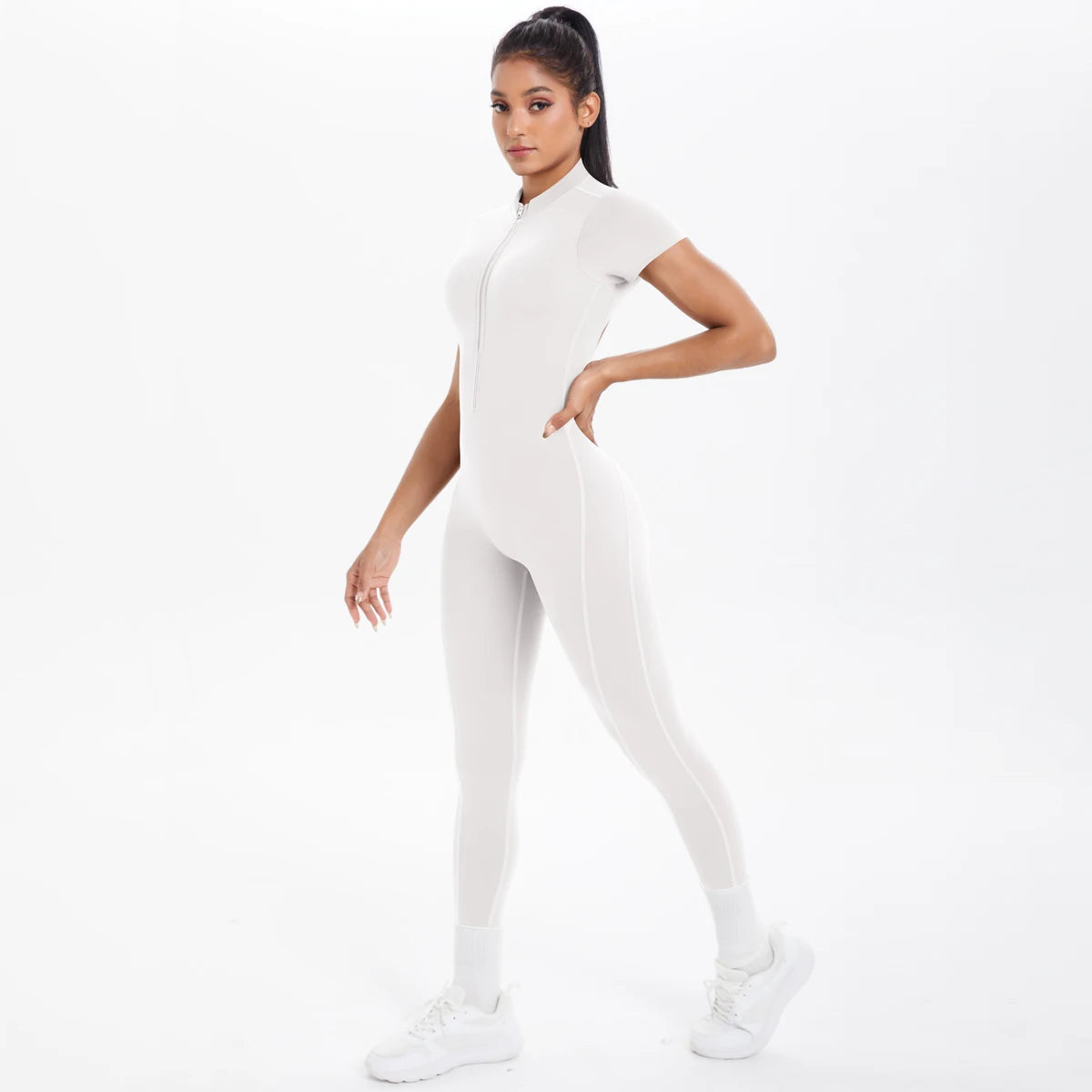 Short Sleeved Fitness Jumpsuit for Woman