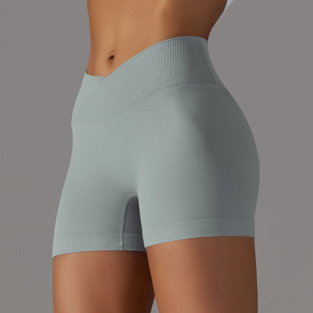 Crossover Waist Women Sport Shorts