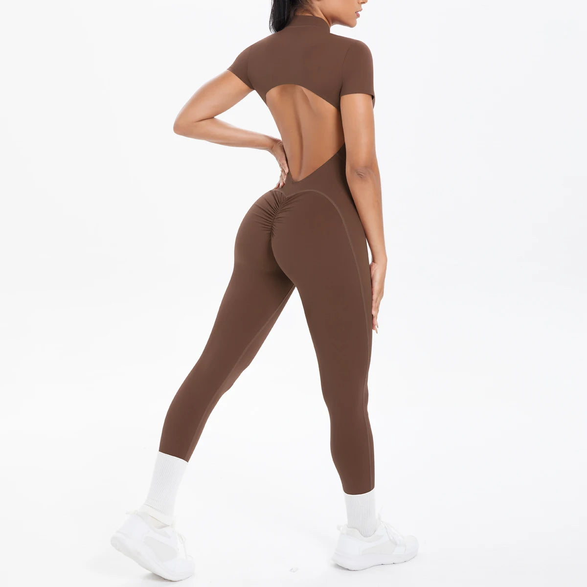 Short Sleeved Fitness Jumpsuit for Woman