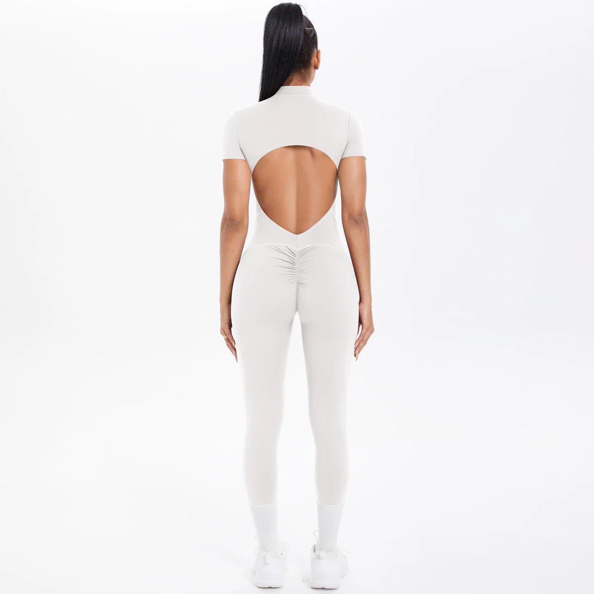 Short Sleeved Fitness Jumpsuit for Woman